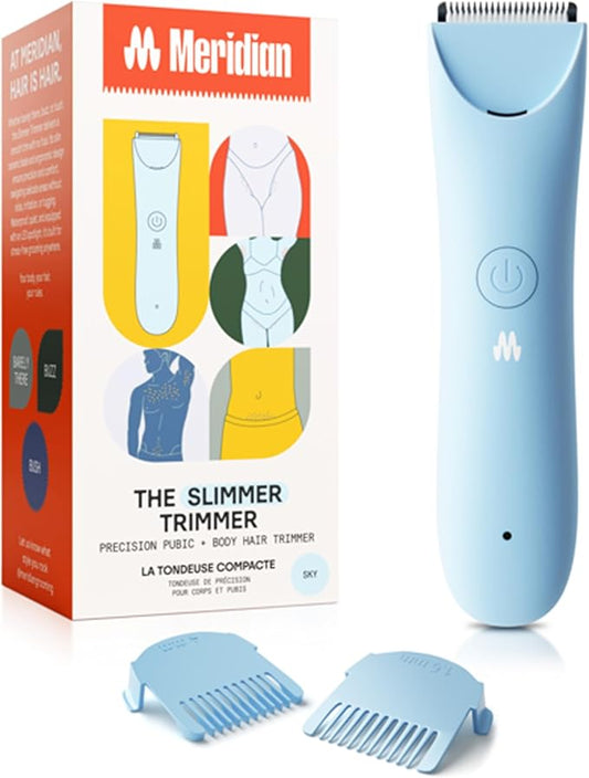 MERIDIAN Slimmer Trimmer – Electric Razor for Women, Bikini Line & Pubic Hair Trimmer, Rechargeable & Waterproof, Painless, Flawless Shave for Sensitive Skin, Gentle, Quiet & Travel-Friendly, Sky-Velvo Beauty