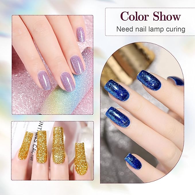 JODSONE Gel Nail Polish Shiny High Gloss Surface Strengthening Glitter Minimalistic Artistic Creation Starter Set 36 Pieces-Velvo Beauty