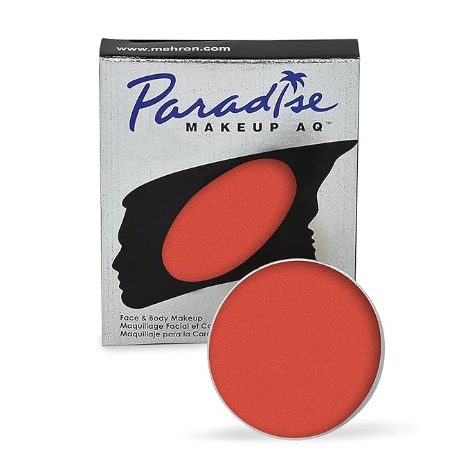 Mehron Makeup Paradise Makeup AQ Refill Size | Stage & Screen, Face & Body Painting, Beauty, Cosplay, and Halloween | Water Activated Face Paint, Body Paint, Cosplay Makeup .25 oz (7 ml) (CORAL)-Velvo Beauty
