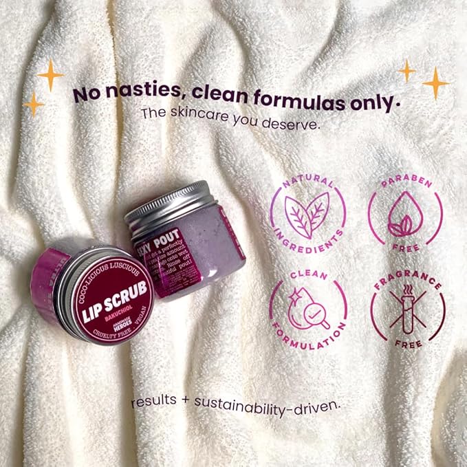Handmade Heroes Bakuchiol Lip Scrub 1 fl oz | Deep Conditioning Lip Plumper Helps Reduce Fine Lines and Wrinkles Appearance | 100% Cruelty Free Vegan | Lip Care for Luscious Lips-Velvo Beauty