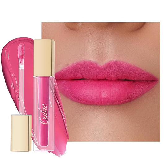 Oulac Matte Liquid Pink Lipstick for Women, Long Lasting Lipstick Waterproof Lip Stain, No Transfer, Creamy High Pigmented Formula with Rose Oil, Vegan & Cruelty-Free, Pink M09-Velvo Beauty