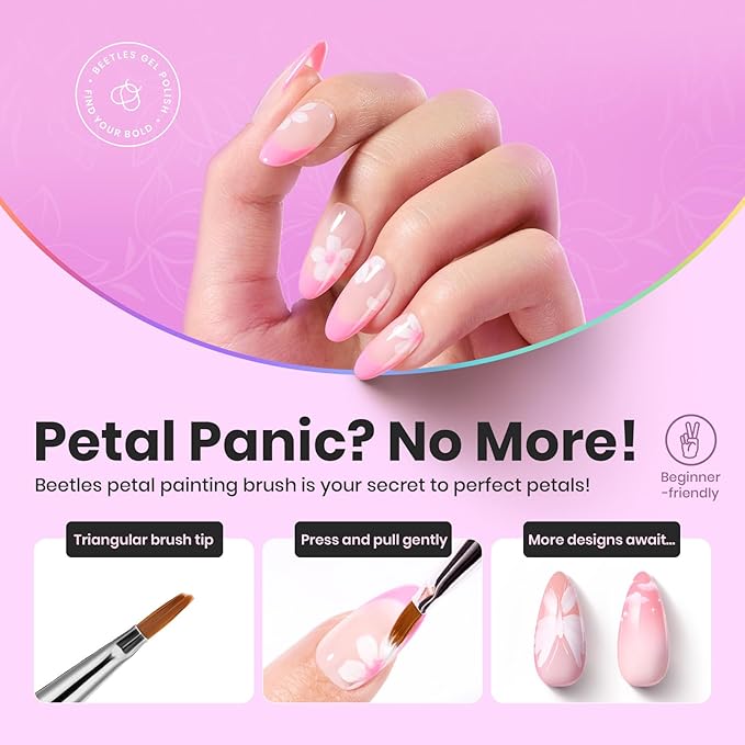 Beetles Nail Art Brushes, 6pcs Nail Art Tool Set, Nail Double-headed Dotting Tools, Striping Nail Art Brushes for Long/Short Lines, Nail Drawing Pen with Nail Brush Holder&Palette For Nail Design-Velvo Beauty