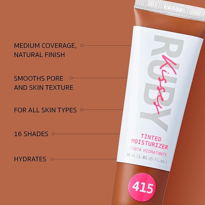 Ruby Kisses Tinted Moisturizer, Hydration, Calm & Revitalize Skin, Skin Perfecting, Blur Pores & Fine Lines, Natural Finish & All-Day Comfort Wear (Mocha)-Velvo Beauty