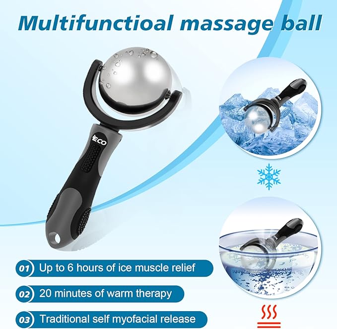 Cryosphere Cold Massage Roller Ball - Massage Ball for Cold & Heat Relief, Myofascial Release, Trigger Point Therapy, Muscle Knots - Deep Tissue Ice Massager-Velvo Beauty