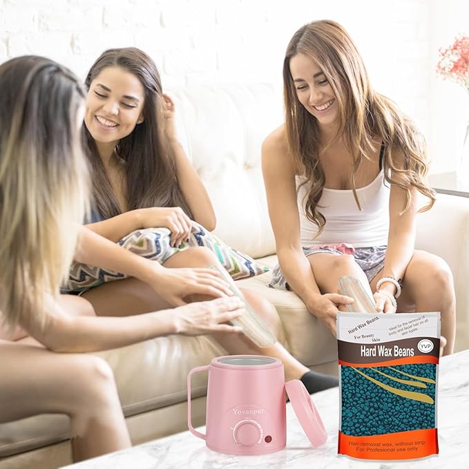 Hard Wax Beads for Brazilian Waxing, Sensitive Skin, Face, Eyebrow, Back, Chest, Legs At Home - Pearl Wax, 300g/bag (Dark Green)-Velvo Beauty