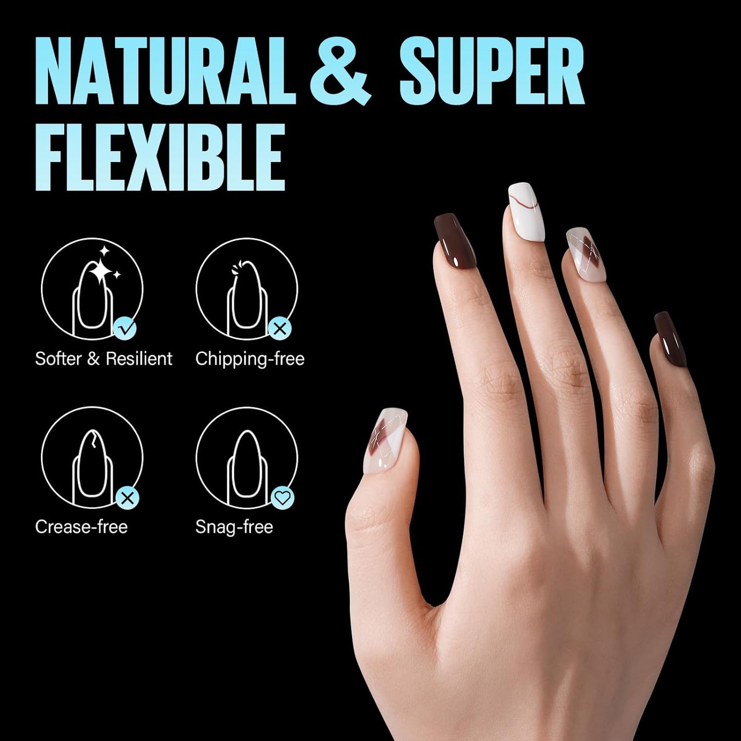 TOMICCA Short Square Nail Tips, 504Pcs Soft Acrylic Nail Tips Square, Press on Nail Acrylic False Nails for Nail Extension DIY Nail Salon 12 Sizes-Velvo Beauty