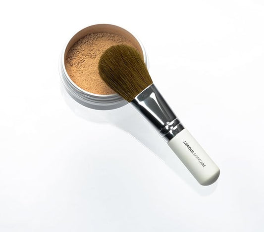 Serious Skincare BELLA ROSE PRO-MINERALS Loose Mineral Powder Makeup Foundation SPF 15 with Application Brush - Lightweight - Buildable Coverage - Luminous Matte Finish - Talc Free - 0.50 oz - Medium-Velvo Beauty