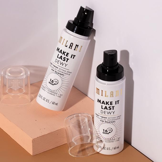 Milani Make It Last Dewy - Dewy Finish Setting Spray - 3 in 1- Hydrate + Illuminate + Set, Makeup Finishing Spray - Makeup Primer & Hydrating Setting Spray - 2 Pack-Velvo Beauty