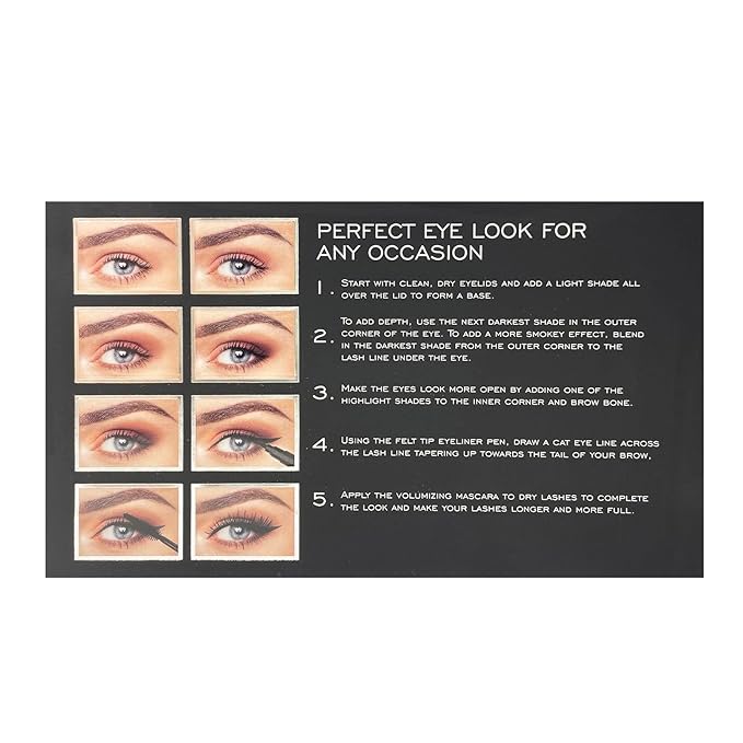 Natural Complete Eye and Lip Set - Includes Eyeshadow Palette, Eye Liner, Mascara, Lip Oil - 4 pcs-Velvo Beauty