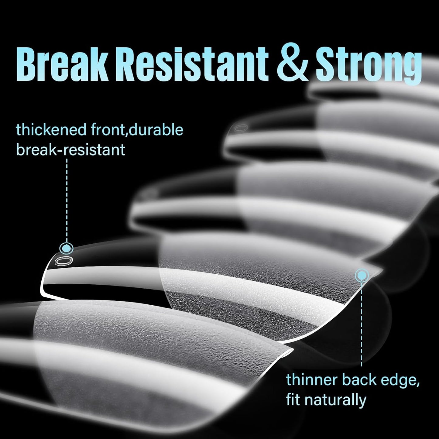 TOMICCA Medium Coffin Nail Tips, 240Pcs Half Matte Soft Acrylic Nail Tips, 12 Sizes Acrylic False Nail Tips, Nail Extension Tips for Beginner and Professional Home Diy-Velvo Beauty