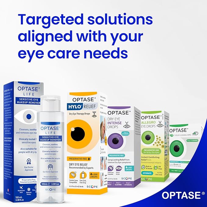 Optase Life Sensitive Eye Makeup Remover – Gentle & Effective for All Skin Types - Breakthrough Innovation vs Traditional Micellar Water - 100ml-Velvo Beauty