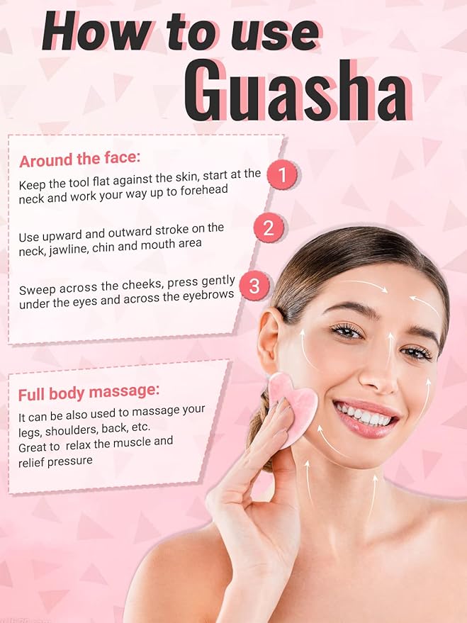 Gua Sha Face Roller Tools: Jade Roller Facial Tools for Skin Care - Facial Massager for Face, Eyes, Neck, Relieve Fine Lines and Wrinkles-Velvo Beauty