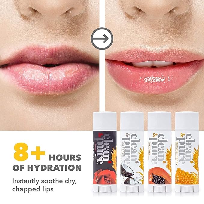 Lip Balm 4-Pack (Cocoa Butter) | Lip Care Set With 100% All Natural Beeswax | Vitamin E Oil | Flavored Lip Balm for Dry, Chapped Lips | Made in Australia…-Velvo Beauty