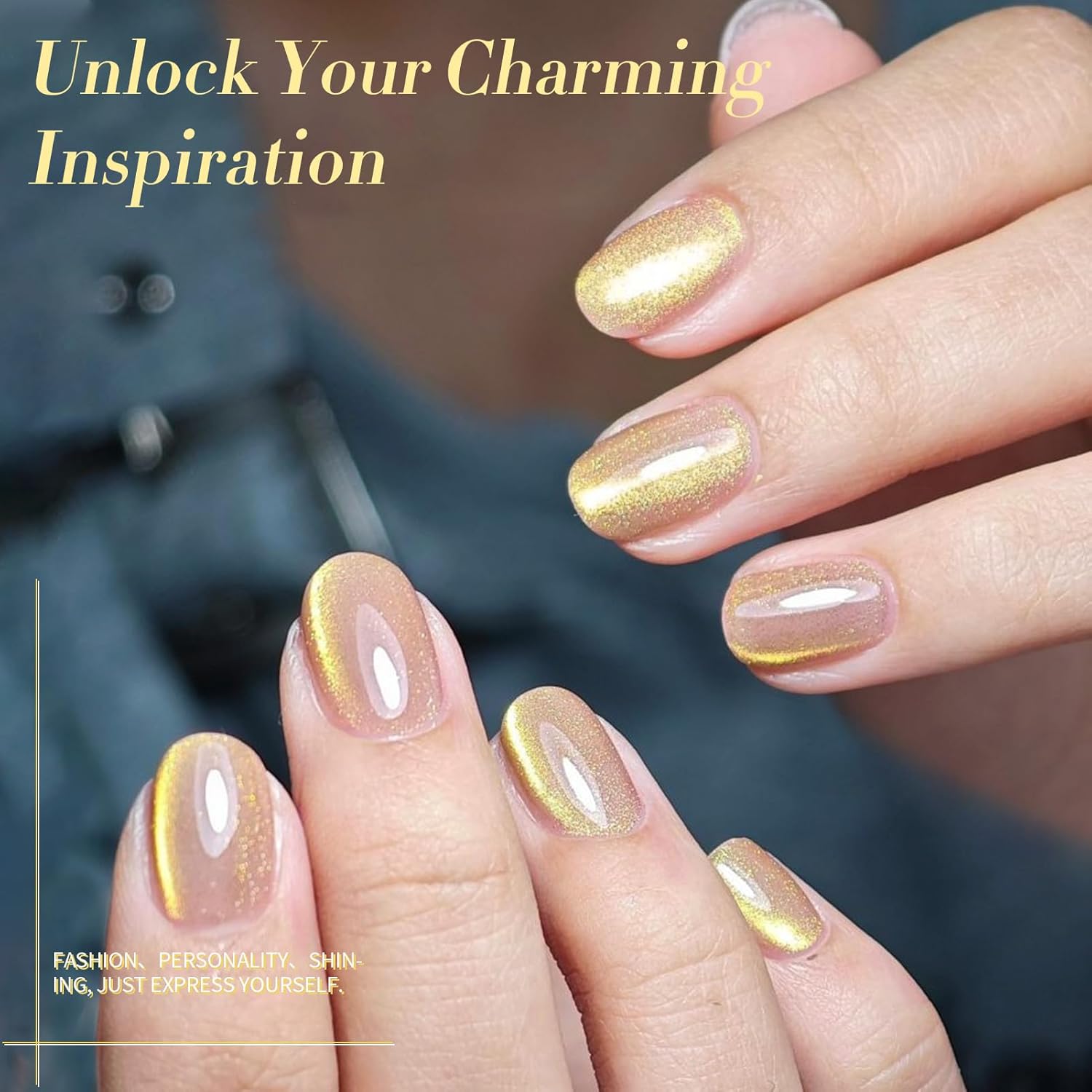 BORN PRETTY Cat Magnetic Eye Gel Nail Polish, Golden Ribbon Cat Magnetic Gel Nail Polish Magnetic Nail Polish for Nail Art Manicure Salon DIY at Home 15ML-Velvo Beauty