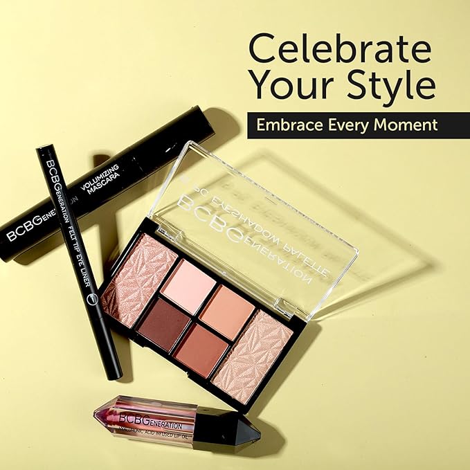 Natural Complete Eye and Lip Set - Includes Eyeshadow Palette, Eye Liner, Mascara, Lip Oil - 4 pcs-Velvo Beauty