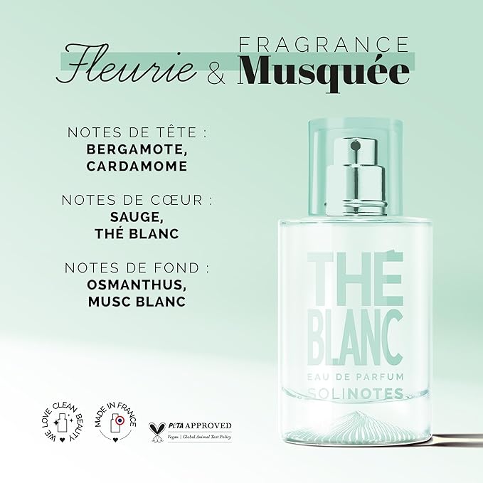 SOLINOTES White Tea Perfume for Women - Eau De Parfum | Delicate Floral and Soothing Scent - Made in France - Vegan - 1.7 fl.oz-Velvo Beauty