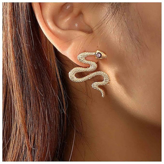 Vintage Snake Stud Earrings Gold Snake Drop Earrings Gothic Serpent Earrings Punk Viper Cobra Earrings Jewelry for Women and Girls-Velvo Beauty