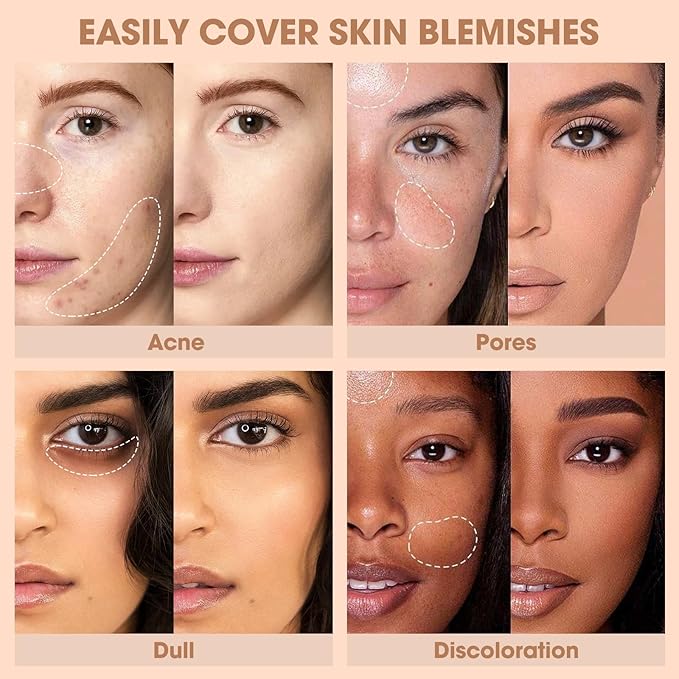 Cream Concealer Full Coverage Makeup, Matte Color Correcting Concealer with Brush, Waterproof, Conceals Blemish, Pores and Spots, Under Eye Makeup Concealer for Dark Circles (#02 LIGHT CREAM)-Velvo Beauty