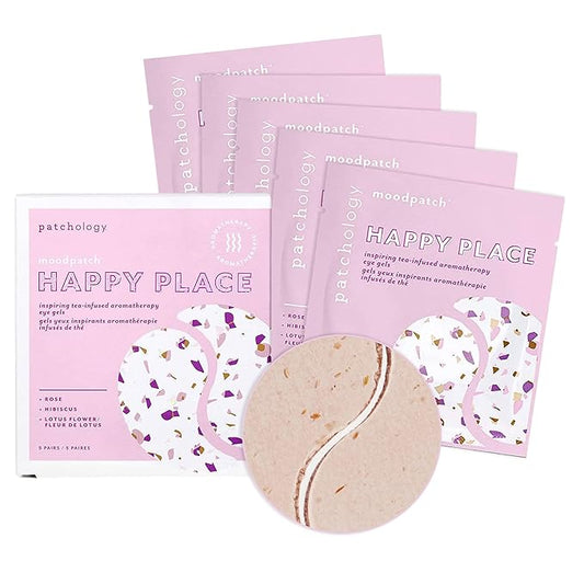 Patchology Happy Place Under Eye Patches - Anti Aging Eye Gels - Under Eye Mask For Dark Circles and Puffy Eyes Care, Treatment & Moisturizer - Eye Bags, Puffiness & Wrinkles Reducer (5 Pairs)-Velvo Beauty