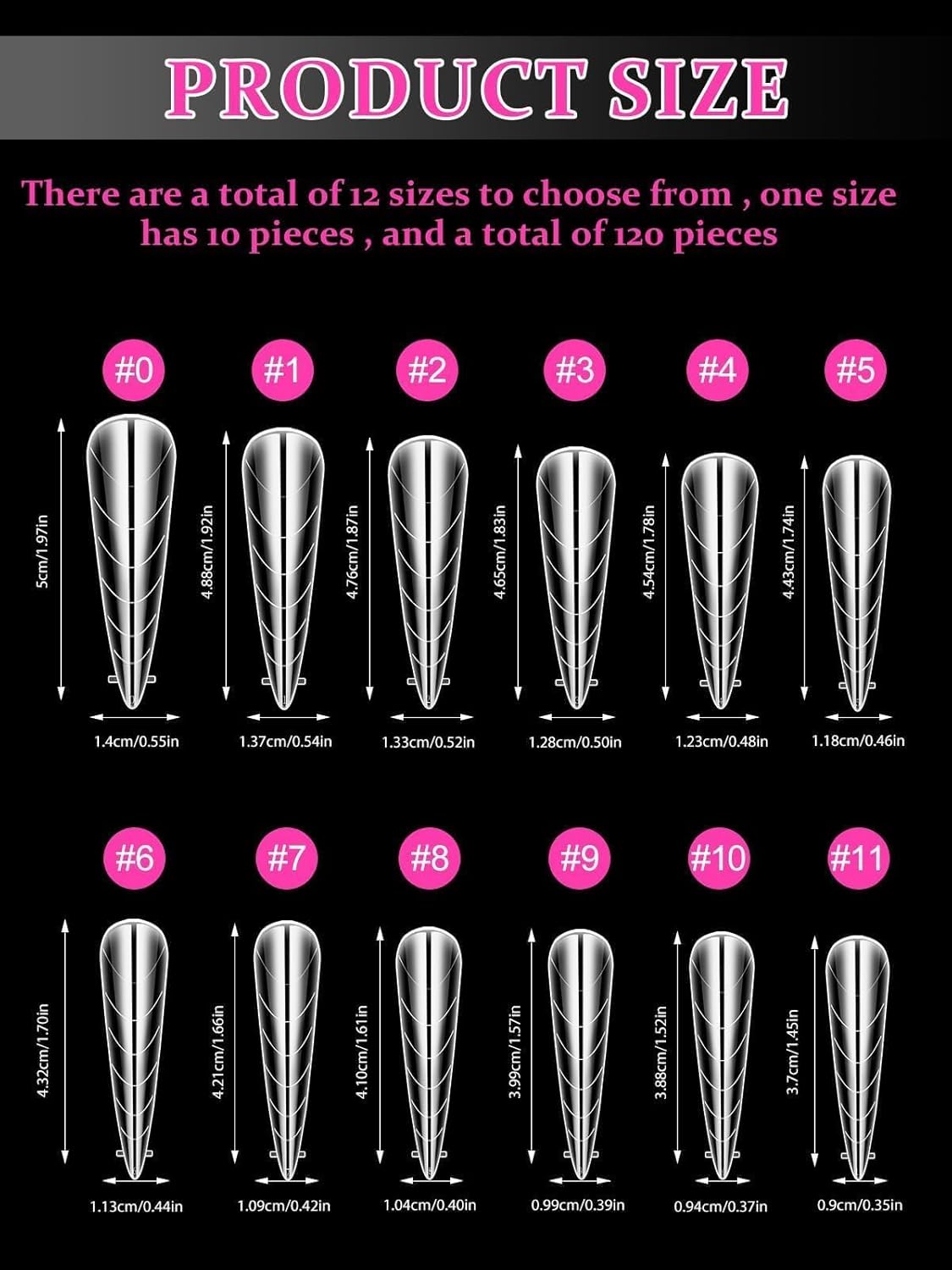 EBANKU Dual Nail Forms for Poly Extension Gel 120 PCS Structure Poly Nail Gel Stiletto Nail Tips for Builder Gel Solid Nail Gel Glue Nail Art Design Salon&DIY-Velvo Beauty