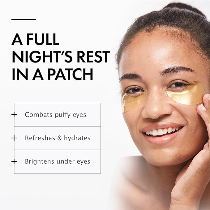 depology Restoring Hydrogel Under Eye Patch | 60 Patches | Brightening Caffeine Gold Pads for Dark Circles | Puffiness | Wrinkles | Refresh | Travel-Velvo Beauty