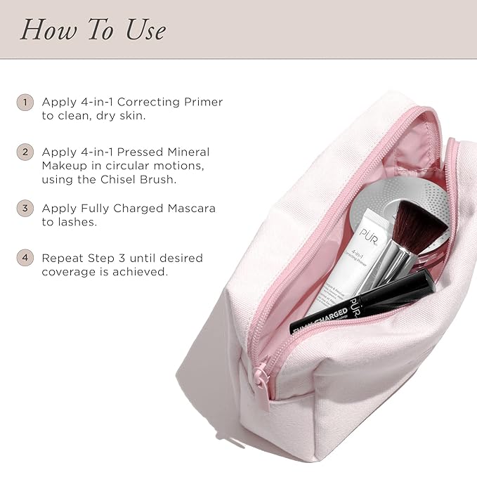 PÜR Beauty Multitasking Essentials Best Sellers Kit, Everyday Look Deluxe Kit, Condition & Moisturize Skin, Cruelty Free, Medium Dark-Velvo Beauty