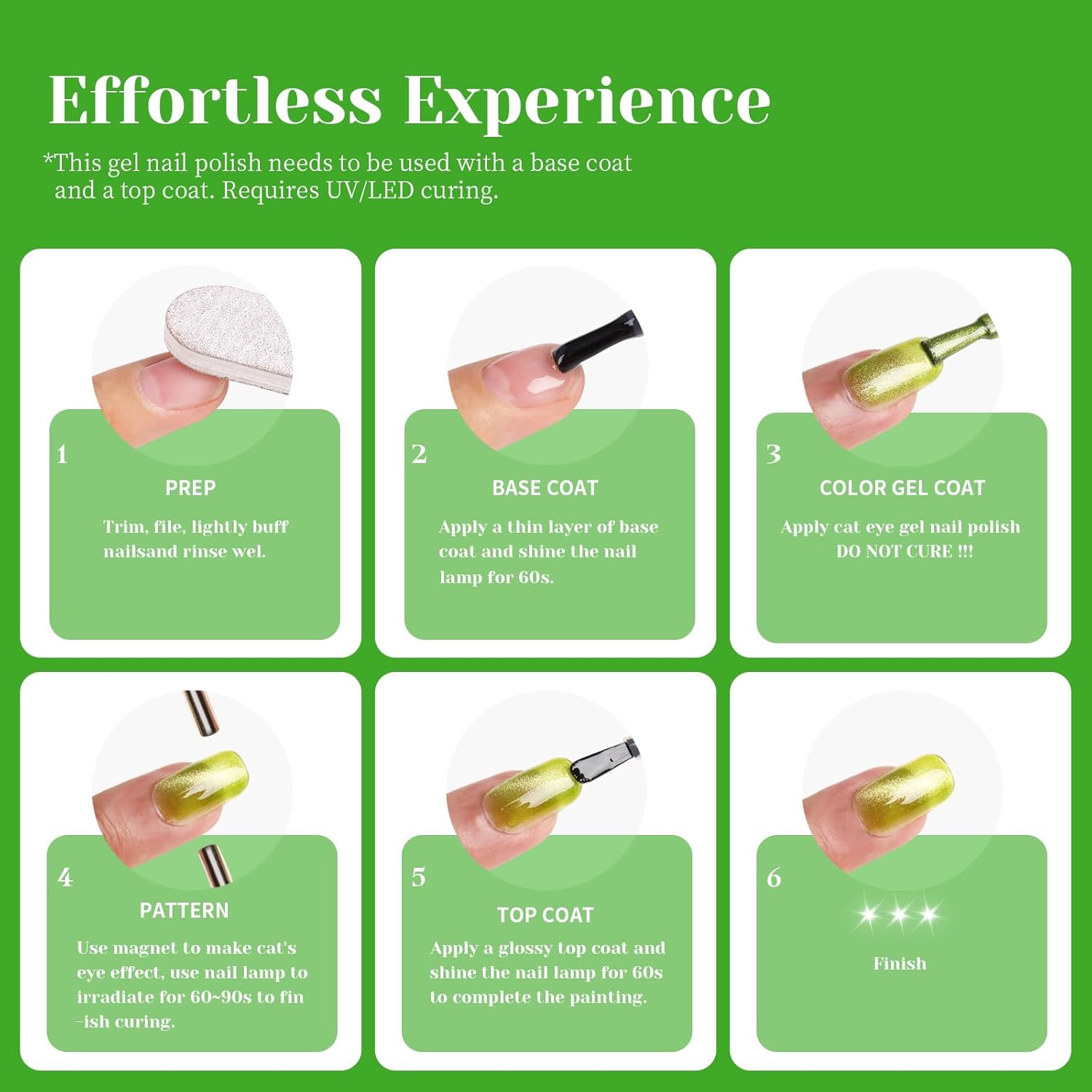 Green Cat Eye Gel Nail Polish - Perfect for DIY at Home & Ideal Gift for Nail Art Lovers!-Velvo Beauty