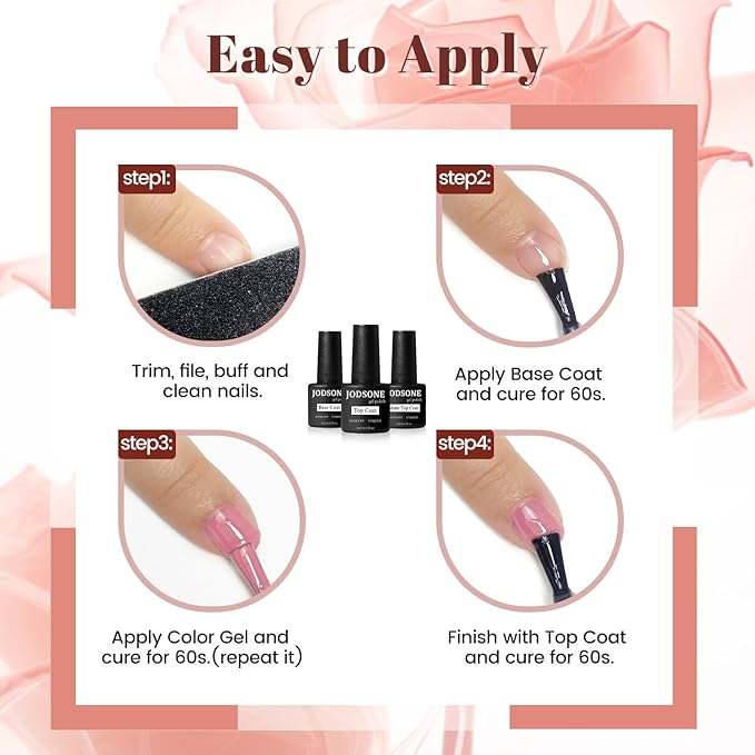 JODSONE 23 PCS Gel Nail Polish Set with Base Glossy and Matte Top Coat Multicolored Gel Nail Long Lasting Suitable for All Seasons-Velvo Beauty