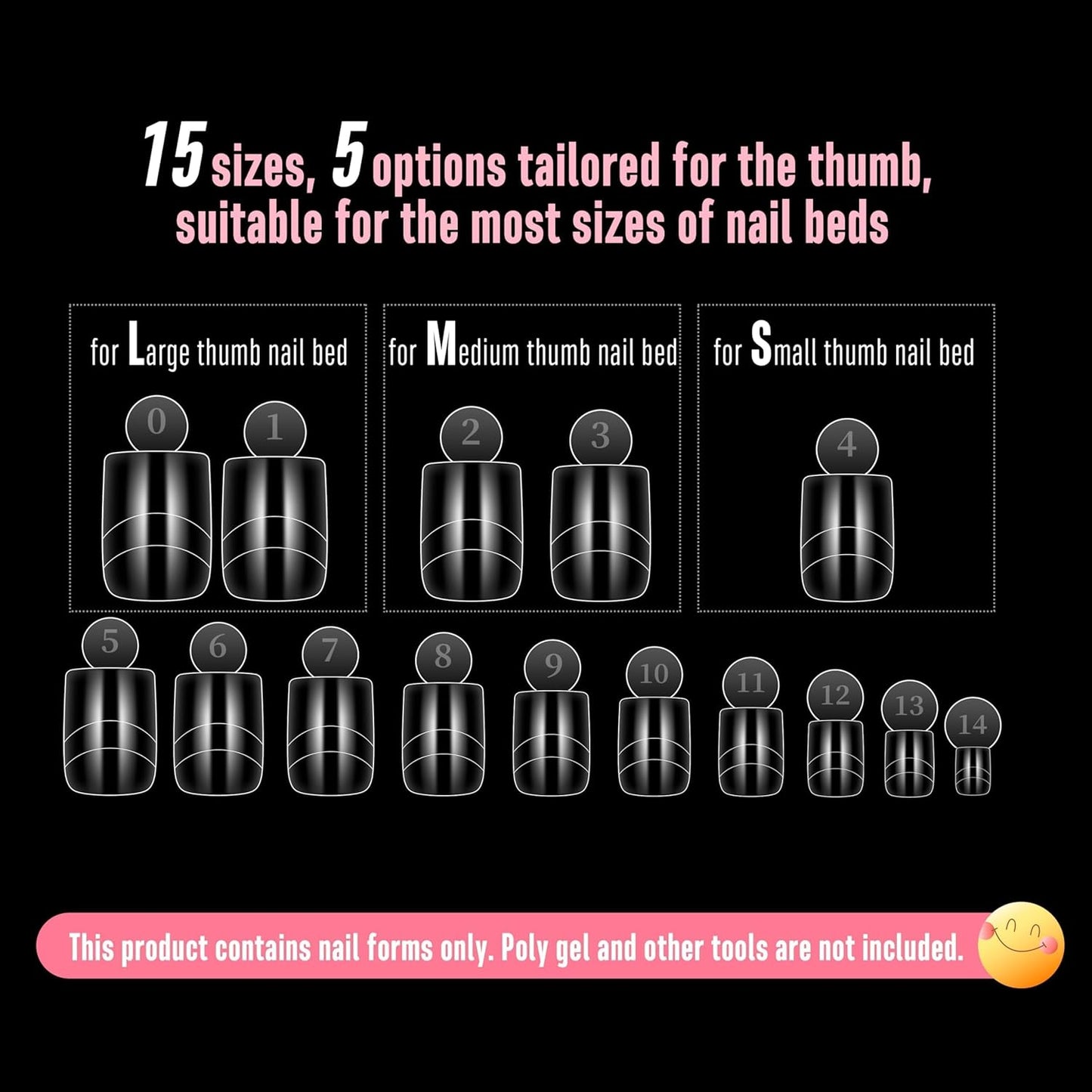 Upgrade Toe Dual Nail Forms for Poly Gel with Inner French Tips Auxiliary Line for Toenail Extension, Square Soft Gel Nail Extension, Full Cover Molds for Pedicure DIY x 15 Sizes 270 pcs-Velvo Beauty