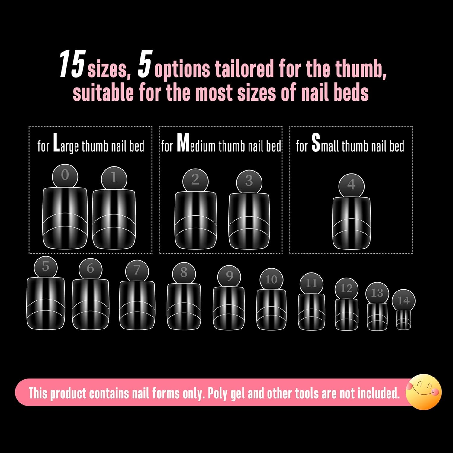 Upgrade Toe Dual Nail Forms for Poly Gel with Inner French Tips Auxiliary Line for Toenail Extension, Square Soft Gel Nail Extension, Full Cover Molds for Pedicure DIY x 15 Sizes 270 pcs-Velvo Beauty