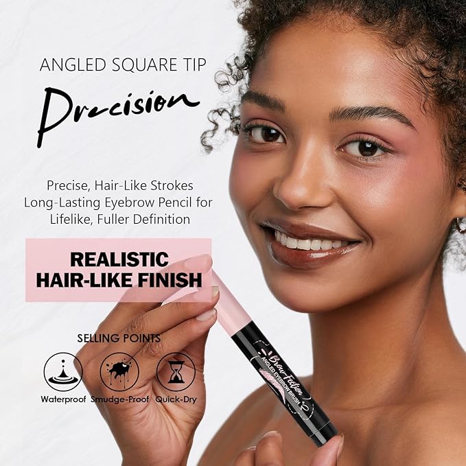 Eyebrow Pencils for Women, Liquid Microblading Eyebrow Pen with Square Angled Brush & Ultra-Fine Precision Tip – Natural Hair-Like Strokes, 24hrs Long-Lasting, Waterproof, Easy to Use (Tawny Brown)-Velvo Beauty