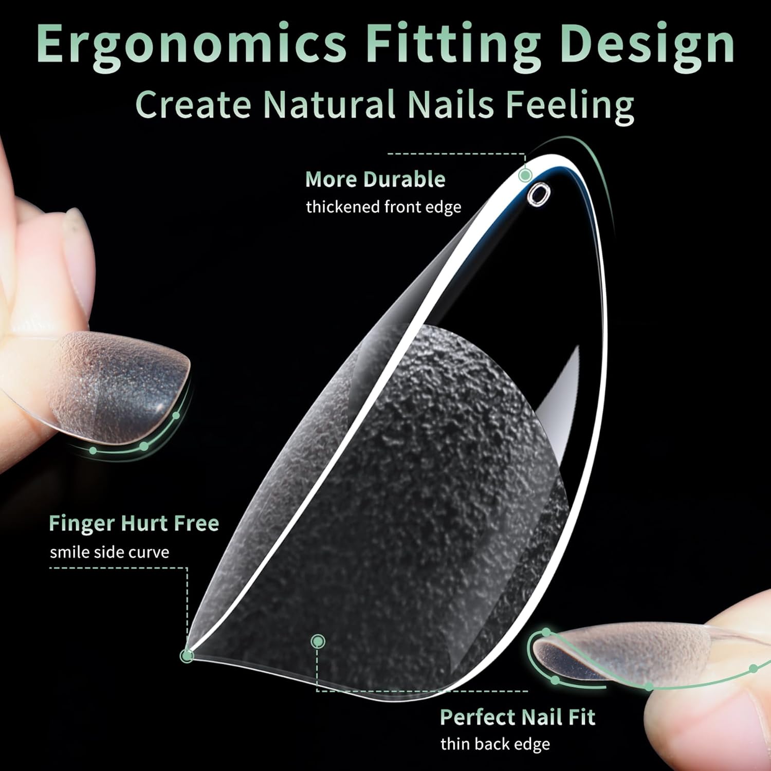 Long Stiletto Nail Tips, 216pcs Acrylic Fake Nails Gel Nail Tips Soft, Full Cover Pre-Shaped Matte Clear Press on Nails for Extension, Diy at Home Manicure 12 Sizes-Velvo Beauty