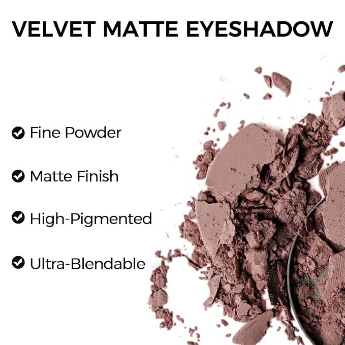 Erinde Single Light Brown Matte Eyeshadow Palette, High Pigment, Long Lasting, Intense Color, Neutral Nudes Naked Matte Pressed Powder Eye Shadow Palette-Velvo Beauty