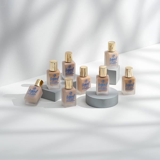 W7 Legend Foundation - Creamy Liquid Foundation for Poreless, Semi-Matte Medium Coverage - 28ml (Buff)-Velvo Beauty