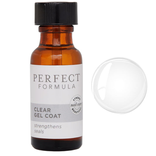 Perfect Formula Clear Gel Coat - Nail Strengthener, Keratin Treatment, Clear Nail Polish - Strengthener for Damaged Nails - Made In The USA .60 fl oz.-Velvo Beauty