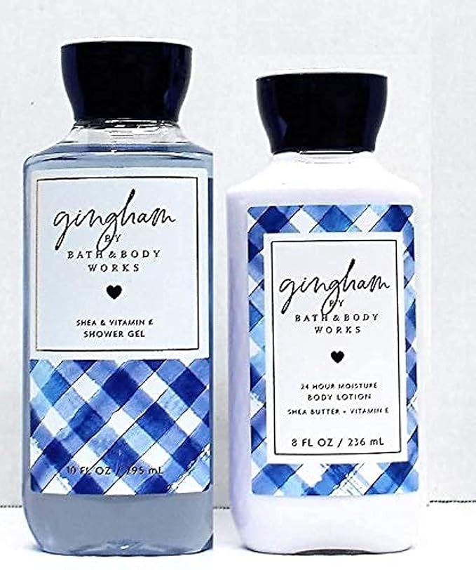 Bath & Body Works GINGHAM DUO Gift Set - Body Lotion & Shower Gel - Full Size-Velvo Beauty