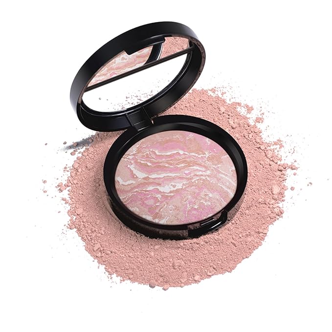 Baked Powder Foundation Makeup, Brighten Color Correcting Foundation Make up, Foundation for Mature Skin, Face Powder for Women, Full Coverage, Natural Finish & Easy to Use #01-Velvo Beauty