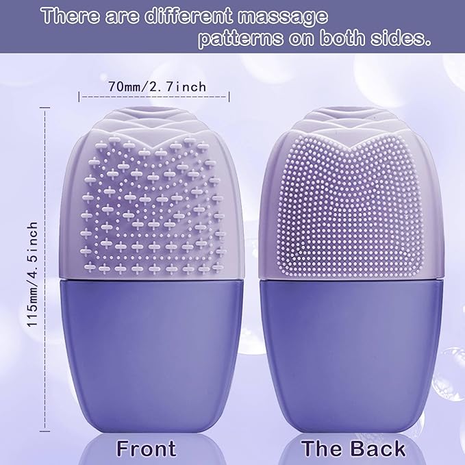 XHJRI Ice Face Roller Massager,Ice Cube Roller for Face, Eyes and Neck Naturally Conditioning and Skin Care,De-Puff Eye Bags,Reduce Migraine Pain,Reusable Massage Silicone Ice Mold (New Purple)-Velvo Beauty