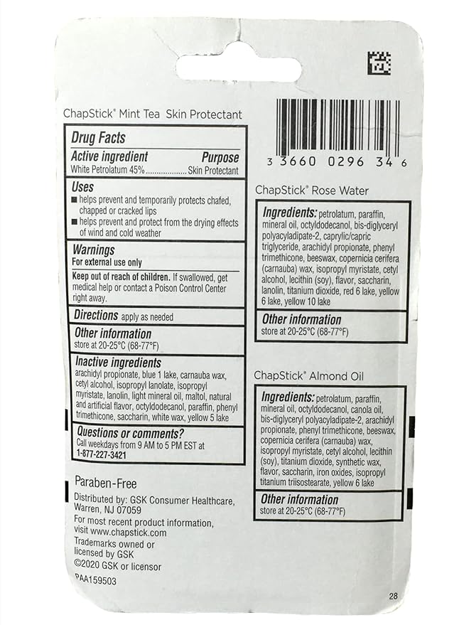 ChapStick Bulk Lip Balm SPA Collection, Lip Care Tubes, 0.45 oz, 72 ct case-Velvo Beauty