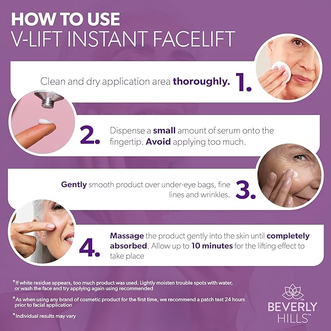 Beverly Hills V-Lift Instant Eye Lift and Eye Tuck Bee Venom Serum for Puffy Eyes, Dark Circles, Wrinkles, and Under Eye Bags Treatment for Women and Men | 30mL (120 Day Supply)-Velvo Beauty