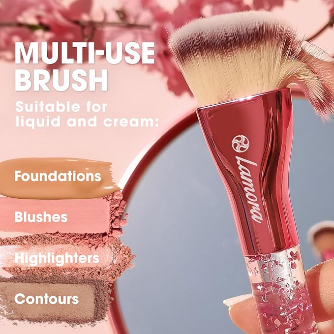 Blending Liquid Makeup Foundation Brush - Kabuki Contour Brush, Face Buffing Brush With Pro Quality Synthetic Dense Bristles For Stippling Mineral Cream, Powder, Blush-Velvo Beauty