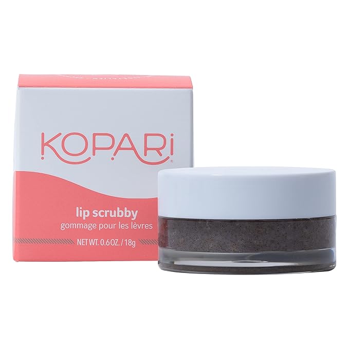 Kopari Coconut Lip Scrubby | Removes Dry Skin For Soft Lips | Volcanic Sand, Brown Sugar & Crushed Coconut Shells Hydrate Exfoliating Lip Scrub Exfoliator Moisturizer Organic Coconut Oil Vanilla Vegan-Velvo Beauty