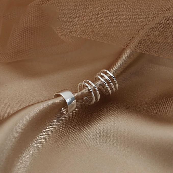 Boho Cartilage Ring Earrings Double Lines Ear Cuffs Set Minimalist Fake Helix Earcuff Earrings Simple No Piercing Earrings Jewelry for Women and Girls-Velvo Beauty