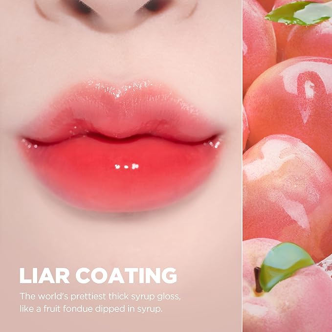 lilybyred Bloody Liar Coating Tint | Korean Glossy Lip Stain, Vivid & Juicy Color, Syrupy Shine, Moisturizing, Long-Lasting & Smudge-Proof, Non-Sticky, Lightweight, 0.14 oz. (04 Shy Peach)-Velvo Beauty