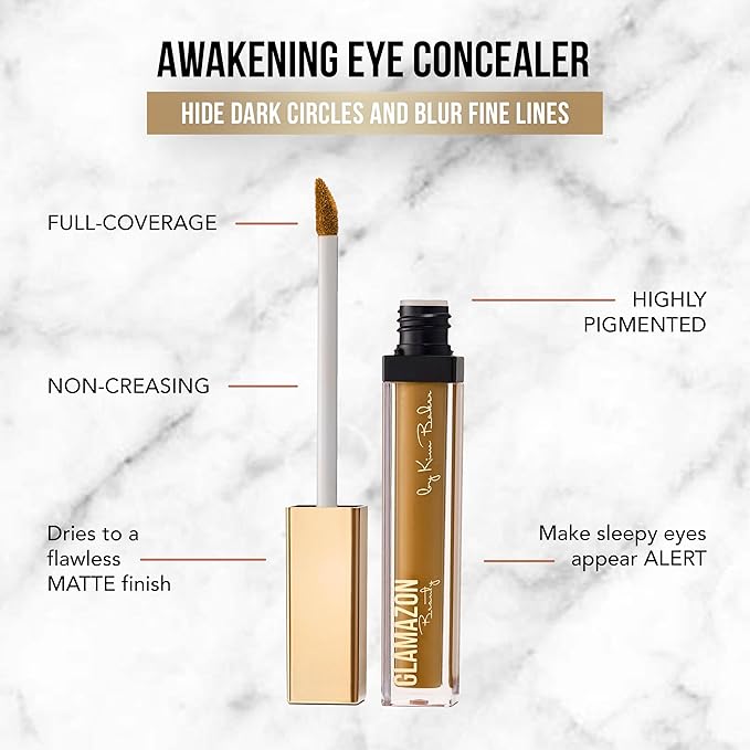 Glamazon Second to None Concealer, Honey Suckle, Awakening Eye Cover Up, Non-Creasing, Full Coverage-Velvo Beauty