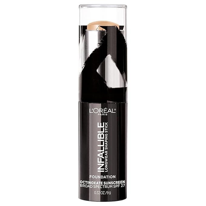 L'Oreal Paris Makeup Infallible Longwear Shaping Stick Foundation, 405 Sand, 1 Tube, 0.32 Ounce-Velvo Beauty