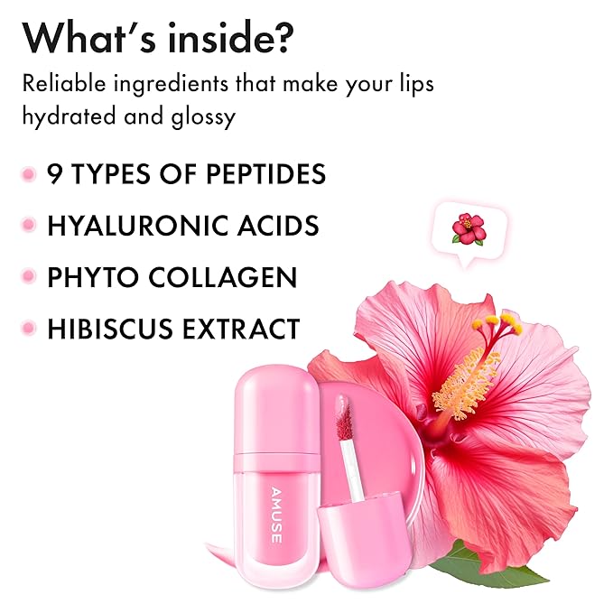 Amuse SEOUL BEBE TINT - 03 COOL HIBISCUS | 24-hour Long-lasting Lip Stain, Plumping, Hydrating, Moisturizing, No Peel Off, Lip Care, Treatment, Non Sticky, Korean Lip Tint for Dry Lips-Velvo Beauty