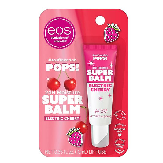 eos 24H Moisture Super Balm- Electric Cherry, Limited-Edition Lip Mask, 0.35 fl oz-Velvo Beauty