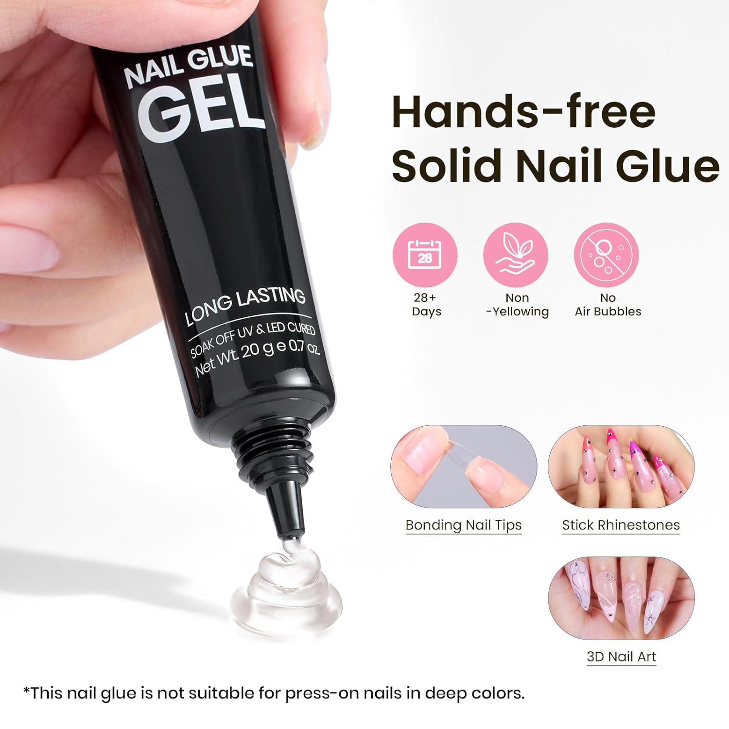 Beetles Tipex Instant Apex Nail Tips Kit Halloween Nails, Medium Stiletto, 224 Pcs 16 Sizes Pre-Building Pre-Etched False Nail Tips with Tipex Nail Glue, Mini Nail Lamp-Velvo Beauty