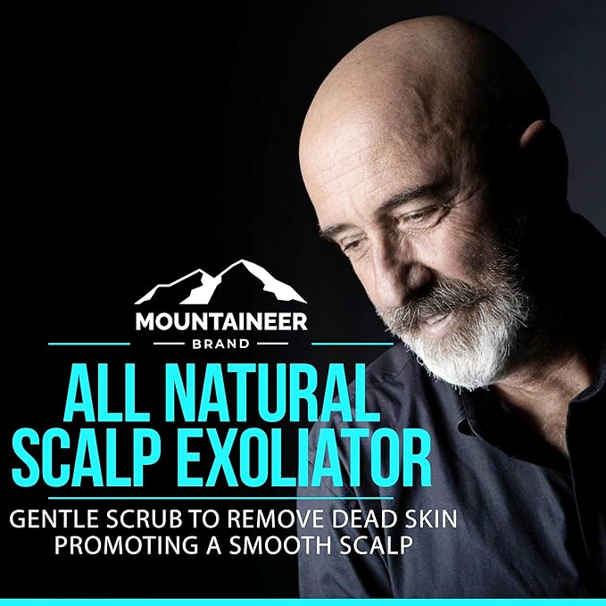 Mountaineer Brand Bald Head Care For Men | Exfoliate Head/Face Scrub | All Natural Exfoliating Scalp | Daily Grooming Head and Face Care Wash for Sensitive Skin | Refreshing Natural Scent 4oz-Velvo Beauty